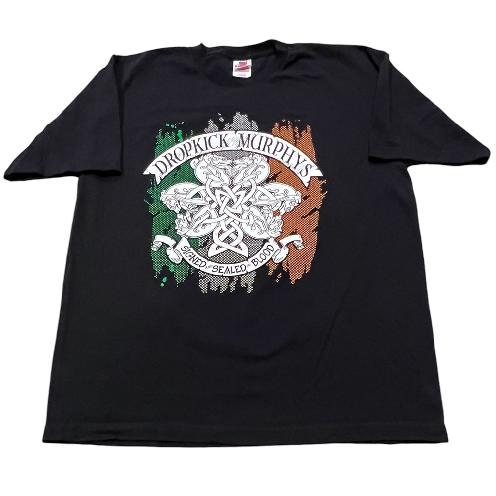 Dropkick Murphys Black Graphic Short Sleeve T-Shirt - Irish Crest Design